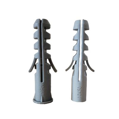 8 * 40 मिमी प्लास्टिक विस्तार एंकर ग्रे वॉल प्लग कठोर